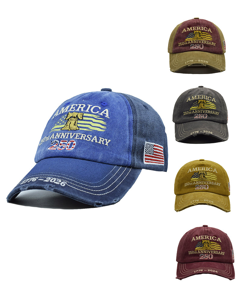 Embroidered American 250 Anniversary Baseball Cap