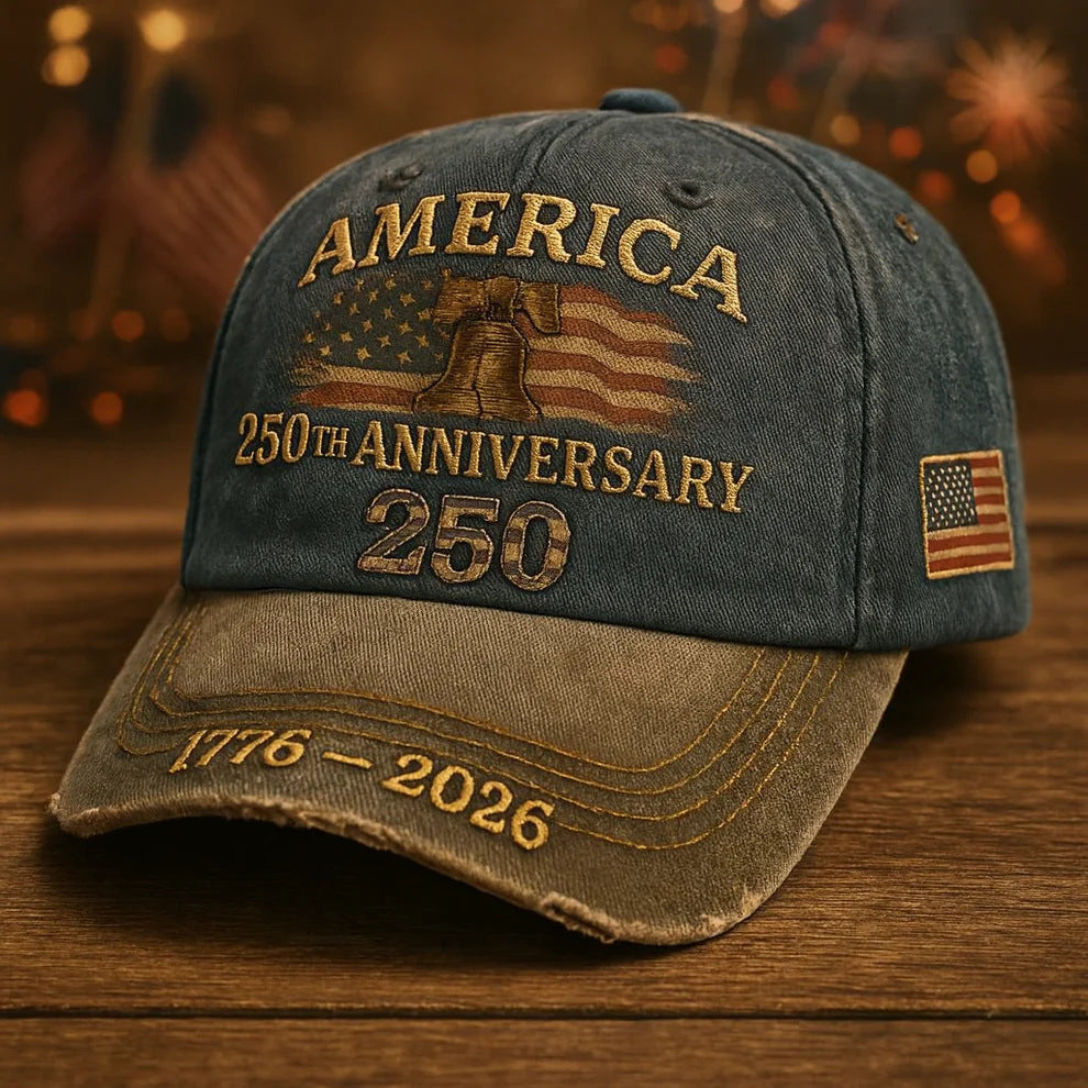 Embroidered American 250 Anniversary Baseball Cap