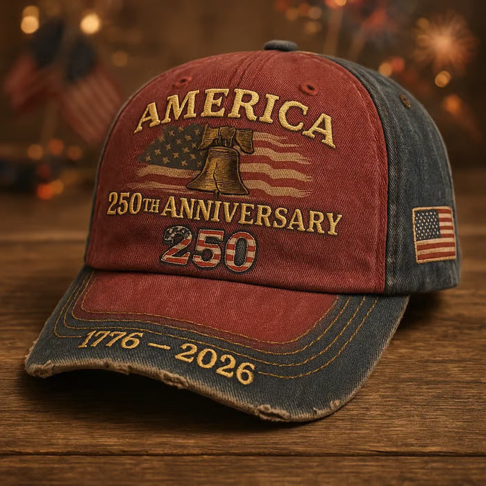 Embroidered American 250 Anniversary Baseball Cap