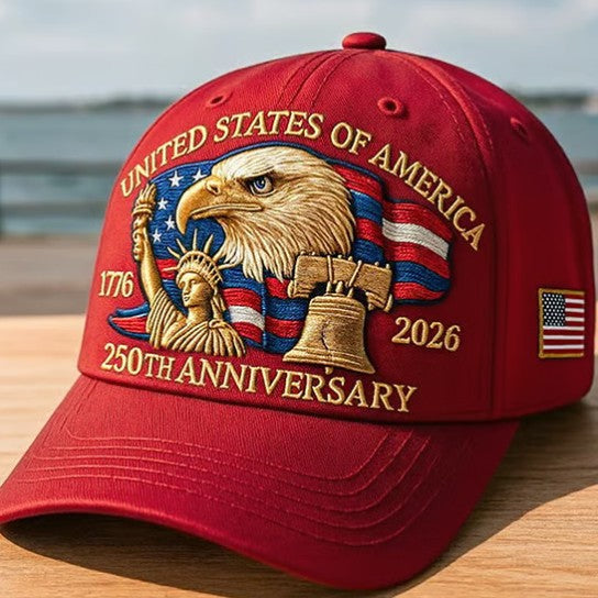 American 250 Anniversary Baseball Cap Embroidered Hat