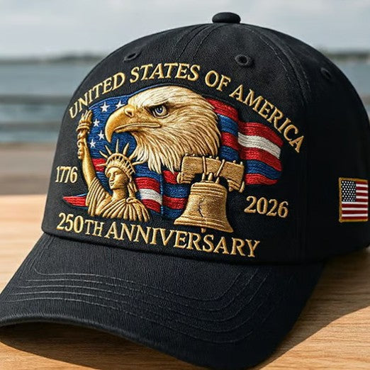 American 250 Anniversary Baseball Cap Embroidered Hat
