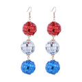 Red, White And Blue Tricolor American Patriotic Simple Earrings Bracelet Jewelry