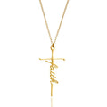 Cross High Sense Faith English Letter Bone Chain Necklace