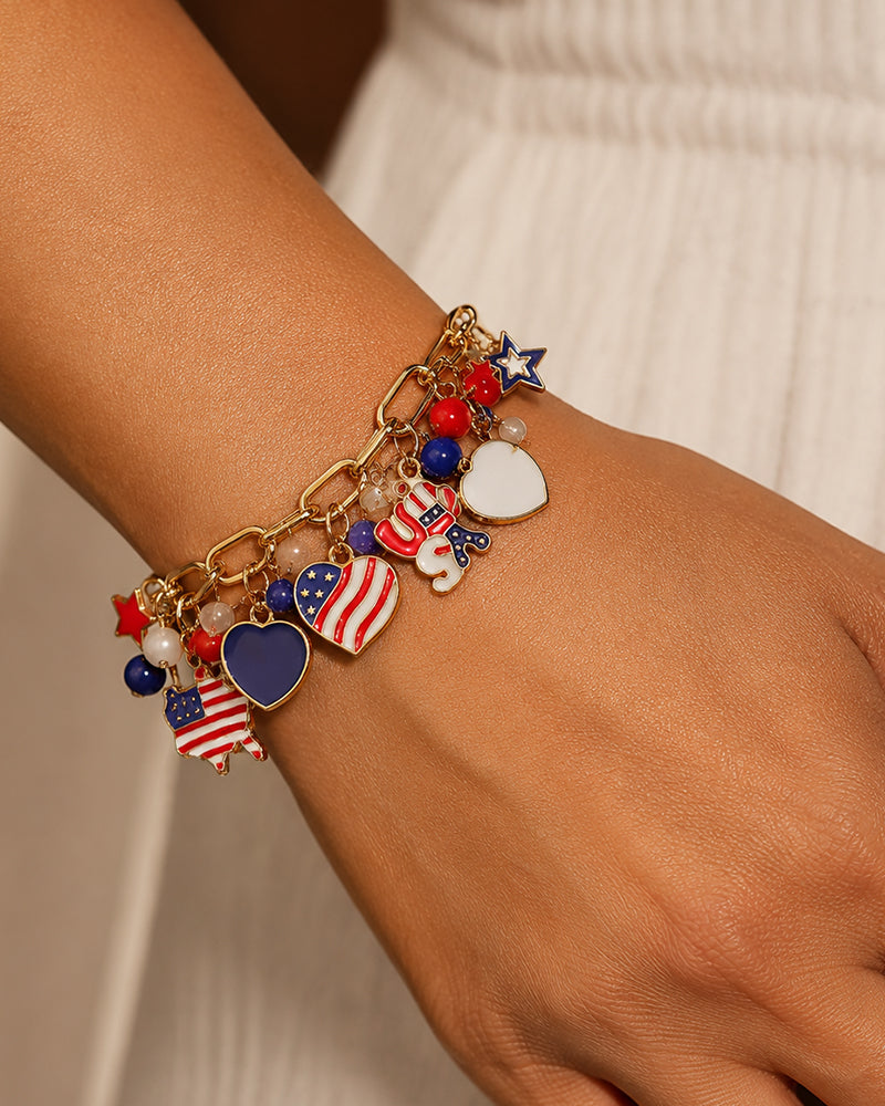 Women's Independence Day Flag Bracelet