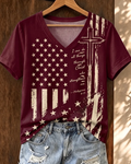I Can Do All Things Trough Christ V-neck Short Sleeve Tshirt