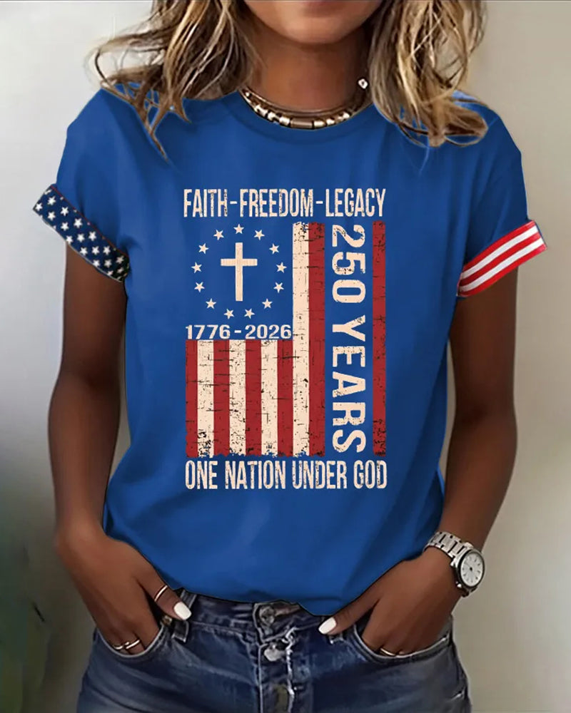 Women'S Casual Patriotic T-Shirt