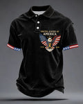 250 Anniversary Bald Eagle Detached Bell Print Men's Polo