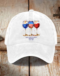 U.S. Flag Wine Glass 1776-2026 Commemorative Printed Baseball Cap