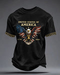 American 250 Anniversary Bald Eagle Independent Bell Star Element Memorial Short-sleeved T-shirt