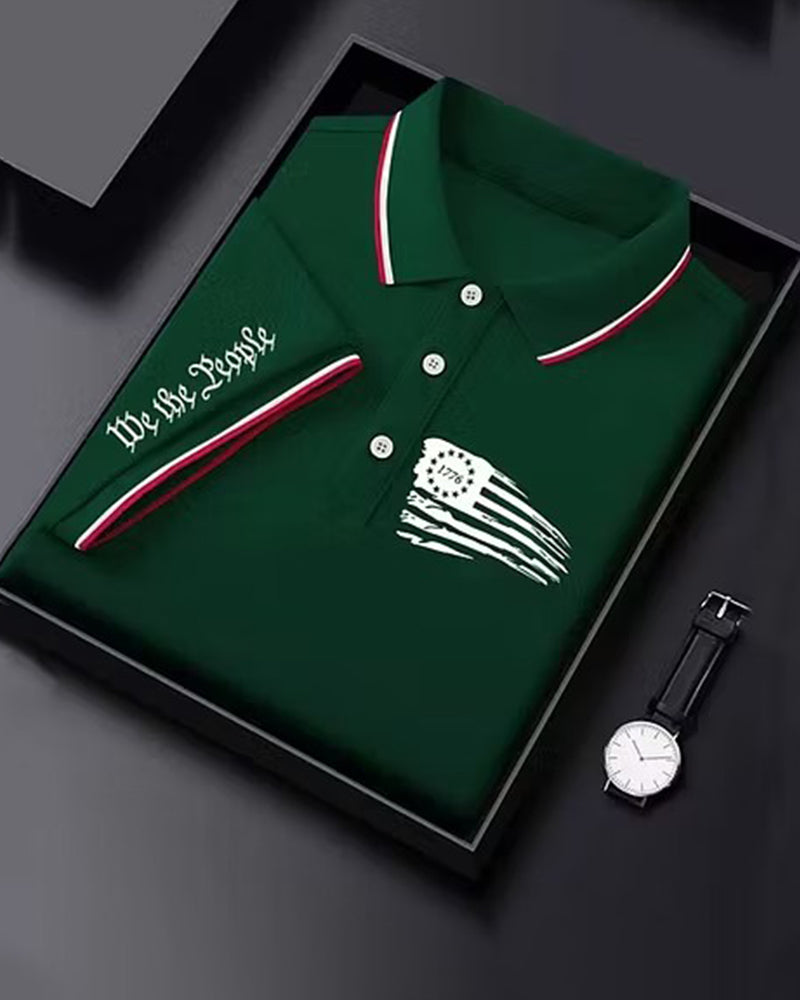 1776 Tear Flag We The People Men's Polo Shirt