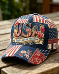Patchwork Flag USA Floral Anchor Embroidered 250 Anniversary Baseball Cap