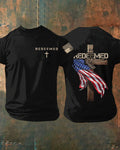 Redemption REDEEMED Cross American Flag Print Men's Short Sleeve T-Shirt