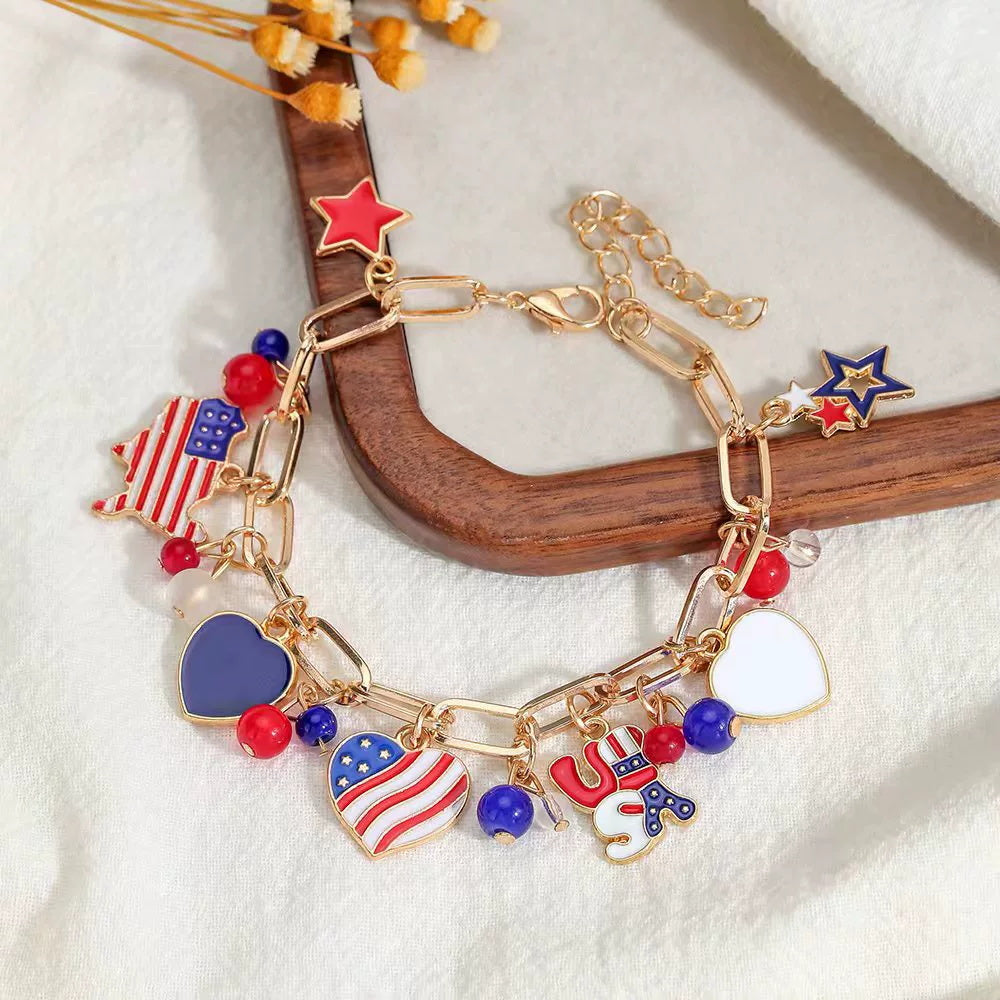 Women's Independence Day Flag Bracelet