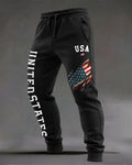 Tear The Stars And Stripes UNITED STATES Alphabet Print Bouquet Foot Pants