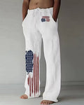 Splash-ink Tear Stars And Stripes Straight Pants