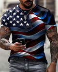 Men's Vintage Flag Print Short-Sleeve T-Shirt