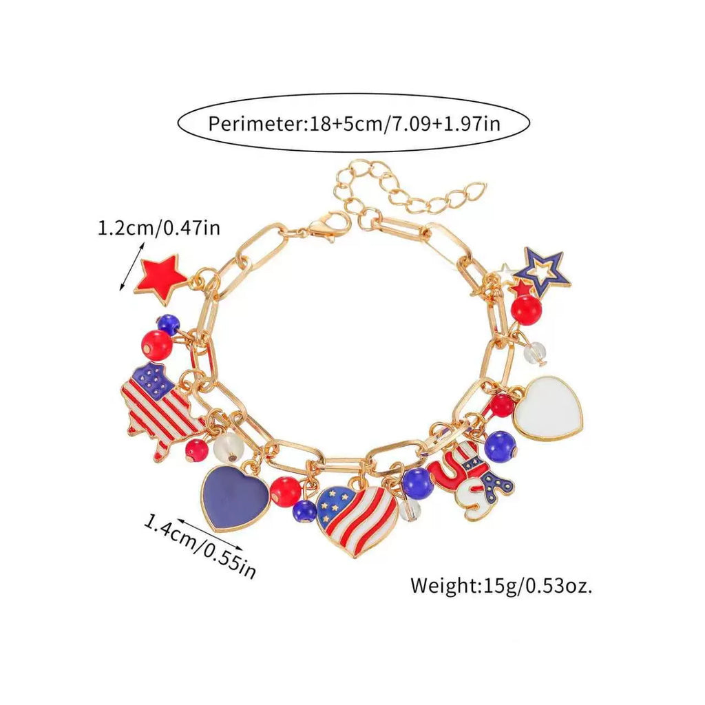 Women's Independence Day Flag Bracelet