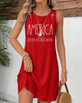 GOD SHED HIS GRACE ON THEE Round Neck Sleeveless Mini Casual Dress