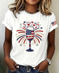 100% Cotton Celebrating the 250th Anniversary Wine Glass Crew Neck Short Sleeve Tshirt