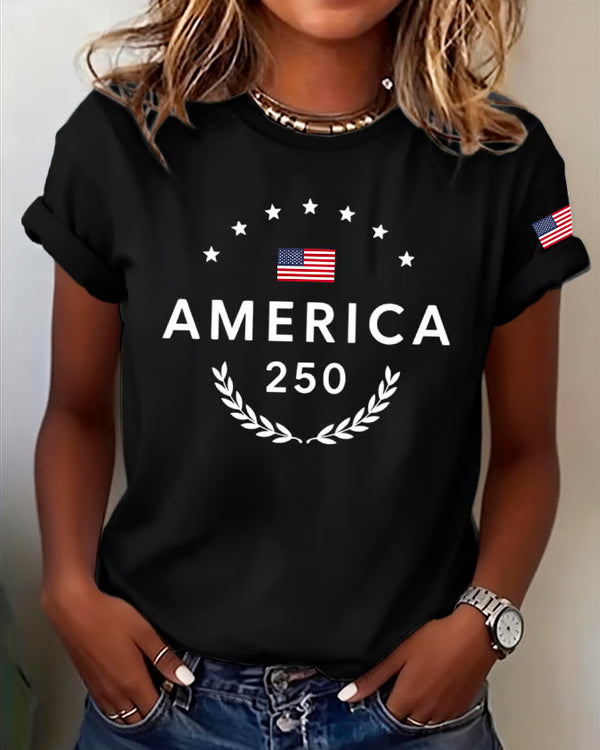 100% Cotton Patriotic American Pride Crew Neck Short Sleeve Tshirt