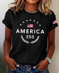 100% Cotton Patriotic American Pride Crew Neck Short Sleeve Tshirt