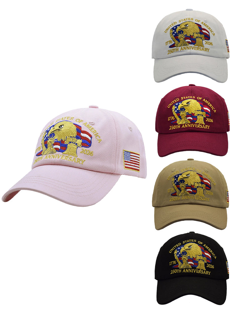 American 250 Anniversary Baseball Cap Embroidered Hat