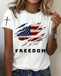 100% Cotton 250th Anniversary of Freedom Crew Neck Short Sleeve Tshirt