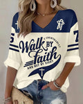 Women's Walk By Faith And Not By Sight Waffle T-shirt