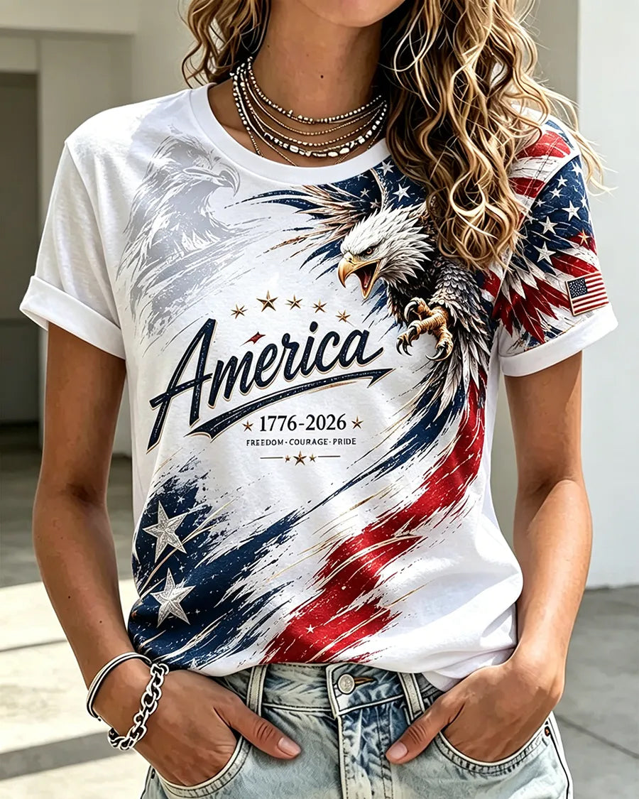 250 Years of Freedom Crew Neck Short Sleeve Tshirt