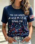 250th America US 250 Years Crew Neck Short Sleeve Tshirt
