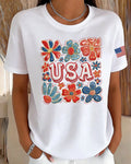 100% Cotton 250th Anniversary Bohemian Alphabet Crew Neck Short Sleeve Tshirt
