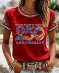 250th Anniversary Diamond Letter Print Crew Neck Short Sleeve Tshirt