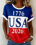 250th Anniversary Digital Print Crew Neck Short Sleeve Tshirt