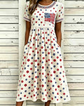 250th Anniversary Floral Print Pocket Casual Dress