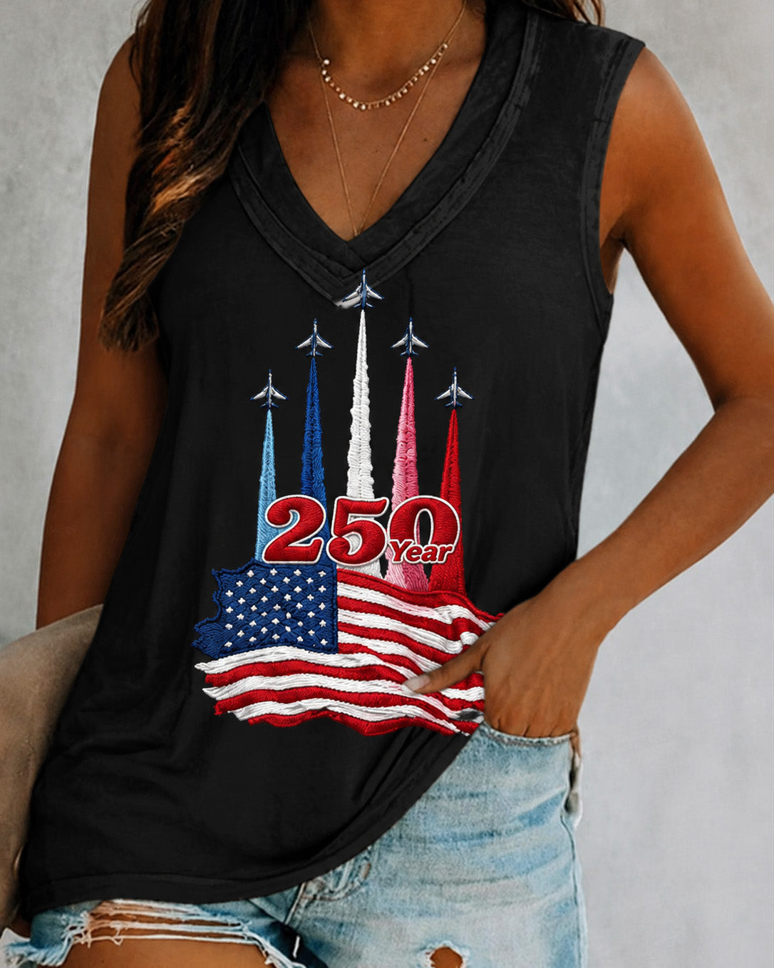 250th Anniversary Fun Airplane V-neck Vest