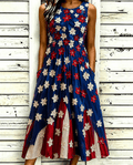250th Anniversary Oil Painting of Flowers Print Pocket Casual Dress