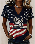 250th Anniversary Pearl Star Printed Short-sleeved T-shirt