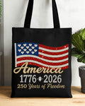 250th Anniversary of the American Flag Zipper Canvas Tote Bag