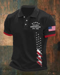 US 250 Anniversary Distressed Ripped Stars And Stripes Men's Polo Shirt