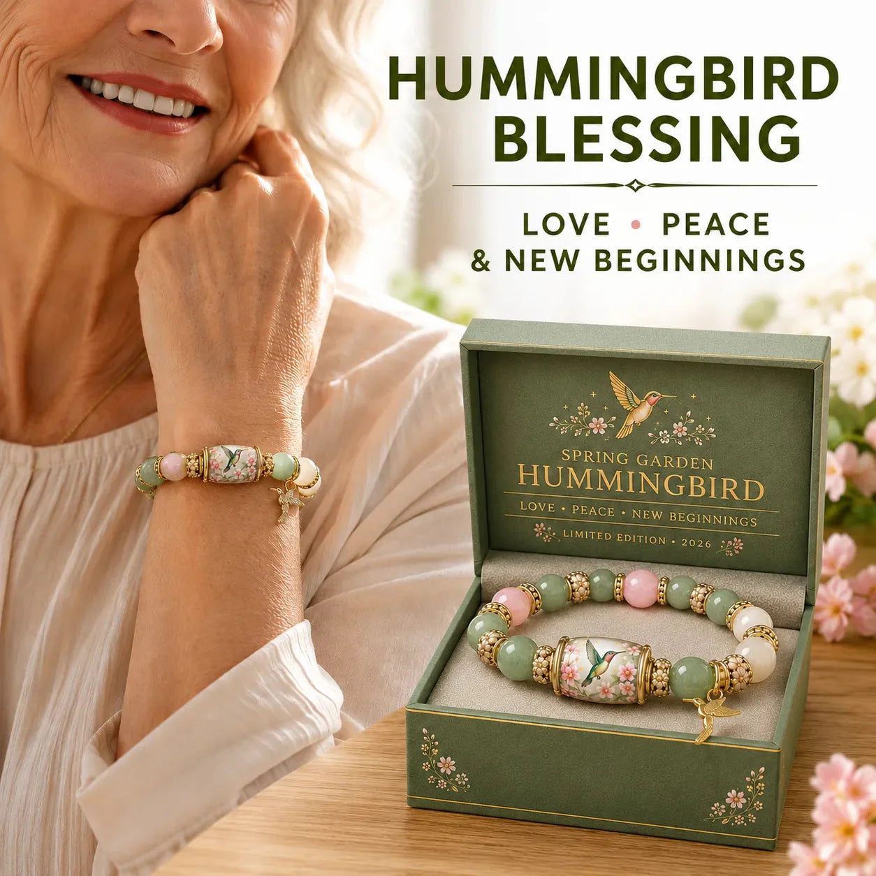 Jade Hummingbird Garden Faith Bracelet | 2026 Limited Edition Bracelet