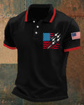 Fighter Formation Stars And Stripes Patriotic Theme Men's Polo Shirt