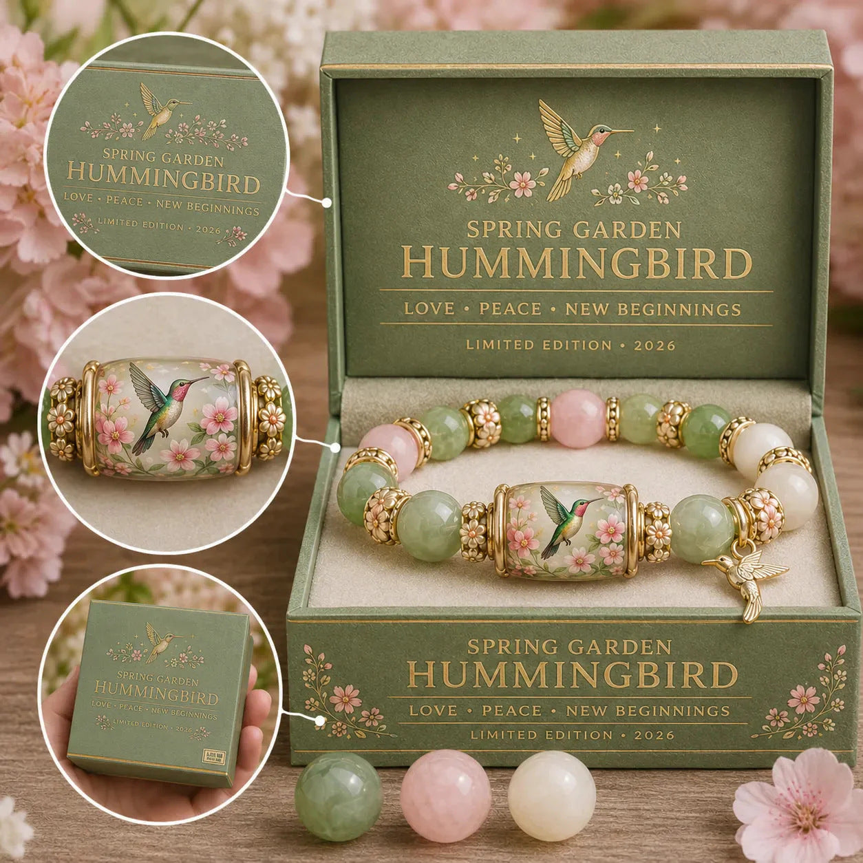 Jade Hummingbird Garden Faith Bracelet | 2026 Limited Edition Bracelet