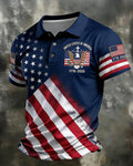American-style Distressed Star-stripe Bald Eagle 1776-2026 Commemorative Polo Shirt
