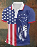 1776 Star Rings We The People Vintage Flag Polo Shirt