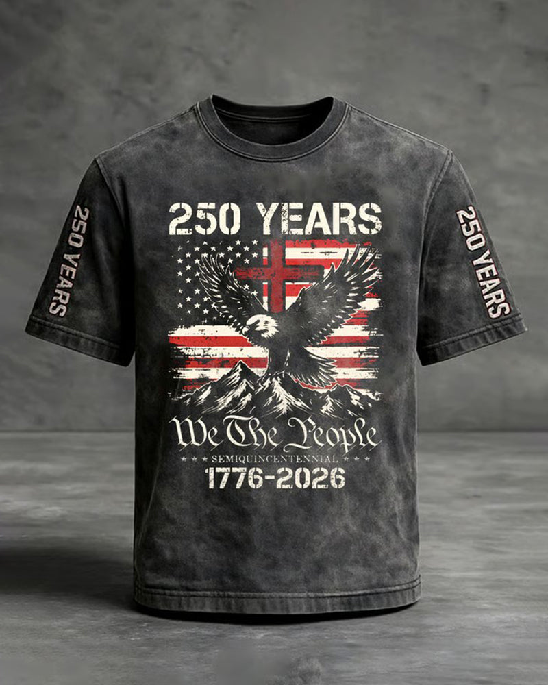 Men's Retro American 250th Anniversary Short-Sleeved T-Shirt