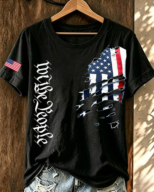 100% Cotton 250 Years Of Freedom V Neck Short Sleeve Tshirt