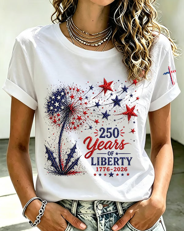 100% Cotton 250th Anniversary Dandelion Crew Neck Short Sleeve Tshirt