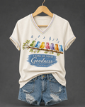 I Will Sing Of The Goodness Of God Psalm 89:1 V-neck Short Sleeve Tshirt