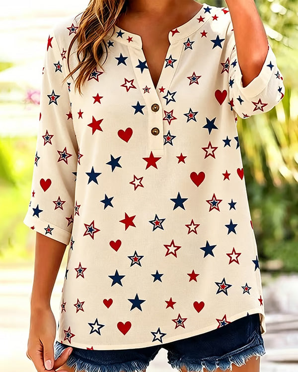 250th Anniversary Star Print Casual Shirt