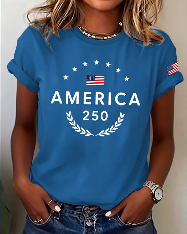100% Cotton Patriotic American Pride Crew Neck Short Sleeve Tshirt